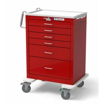 Waterloo Steel 6 Drawer Tall Emergency Cart, All Red, UTRLU-333369-RED