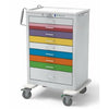 Waterloo Steel 9 Drawer Tall Pediatric Cart, Gray Exterior, Multicolored Drawers, UTGLU-9PEDS