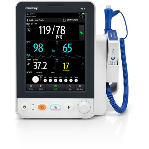 Mindray VS8 with NIPB and Pulse Rate, Masimo SpO2, Exergen Temporal Temp